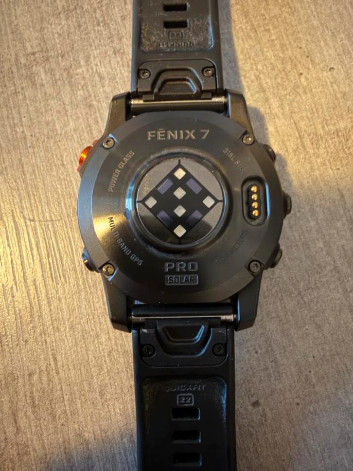 Garmin Fenix 7 Pro Zwart 47mm, Sieraden, Tassen en Uiterlijk, Smartwatches, Gebruikt, Zwart, Afstand, Waterdicht, Ophalen of Verzenden
