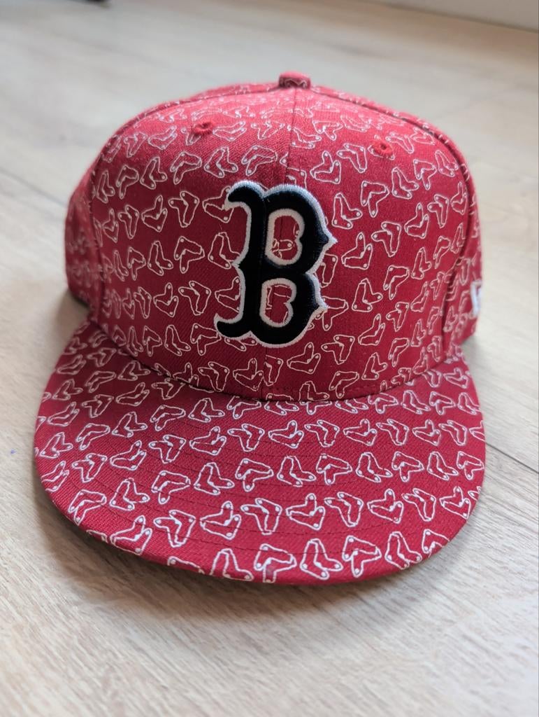 New Era Boston Red Sox 59FIFTY Pet - Maat 7 3/8, Ophalen of Verzenden, Zo goed als nieuw, New Era, Pet