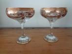 2 antieke champagne glazen met goud, Verzenden