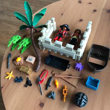 Playmobile piraten roeiboot fortificatie incompleet piraat