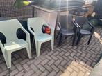 4 x kunststof tuin stoelen, Ophalen, Zo goed als nieuw, Kunststof