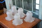 5 Mooie antieke glazen lampenkapjes in de vorm van een rok., Antiek en Kunst, Antiek | Lampen, Ophalen of Verzenden