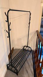 Zwart kledingrek met schoenenrek, Ophalen, Gebruikt