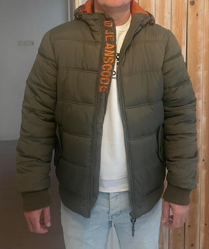 Groene Gewatteerde winterjas maat L, Kleding | Heren, Jassen | Winter, Zo goed als nieuw, Maat 52/54 (L), Groen, Ophalen of Verzenden