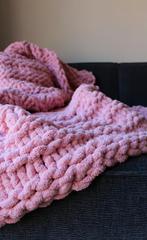 Nieuw, handgemaakt, roze deken, Ophalen of Verzenden, Nieuw