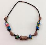 Vintage ketting. Etnisch. Afrika. Bronzen en glazen kralen, Ophalen of Verzenden