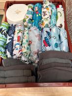 Wasbare luiers set: 14 luiers, 21 inlegdoeken + papier, Ophalen of Verzenden, Gebruikt, Overige typen