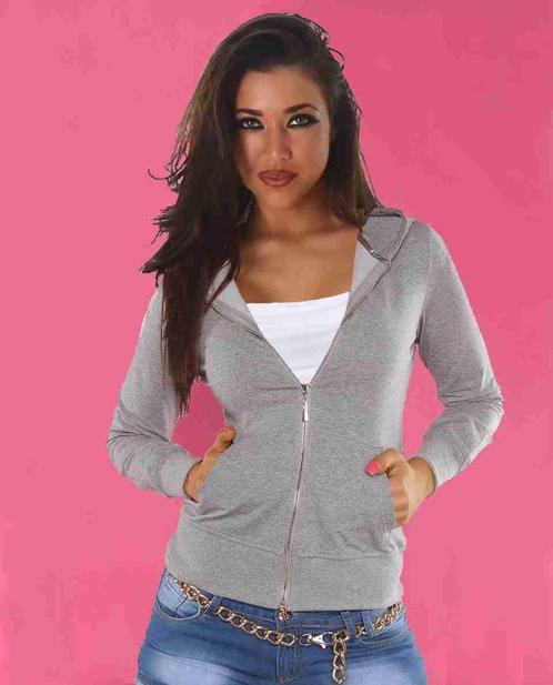 Vest / jasje met print achterpand, Grijs, maat M L (nieuw), Kleding | Dames, Jasjes, Kostuums en Pakken, Nieuw, Jasje, Maat 38/40 (M)