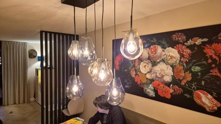 Coco Maison Charlie XL Hanglamp, Huis en Inrichting, Lampen | Hanglampen, Zo goed als nieuw, 75 cm of meer, Glas, Metaal, Ophalen of Verzenden