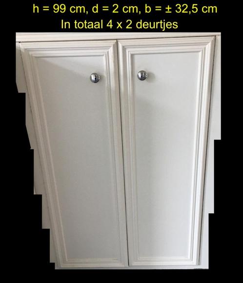 4x dubbele houten deurtjes (h=99, d=2, b= 32,5 / 29 cm), Huis en Inrichting, Kasten | Overige, Zo goed als nieuw, Ophalen