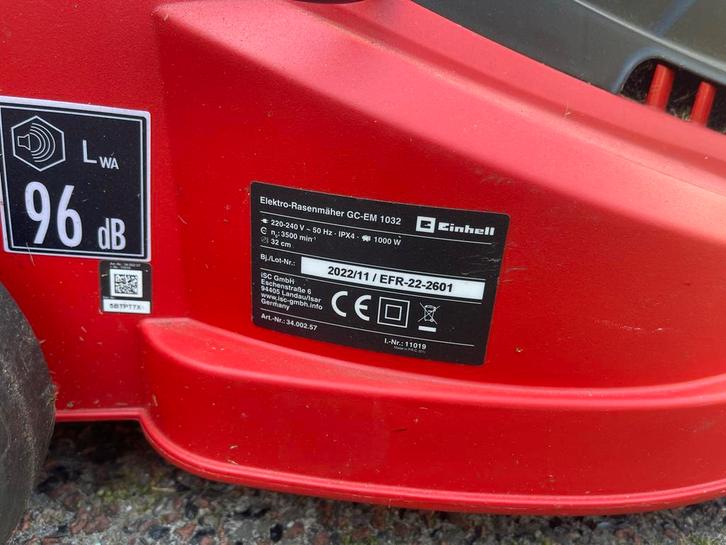 Einhell GC-EM 1032 Elektrische Grasmaaier, Tuin en Terras, Grasmaaiers, Zo goed als nieuw, Elektrische grasmaaier, 30 t/m 39 cm