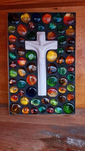 1294 Religieus schilderijtje Jezus 12x24x4cm beschikbaar voor biedingen