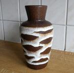 Scheurich 523-18 vintage vaas bruin wit West-Germany, Gebruikt, Wit, Aardewerk of Porselein, Ophalen of Verzenden