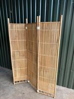 Vintage bamboe kamerscherm met drie panelen, Ophalen of Verzenden