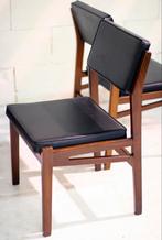 Set vintage stoelen ‘jaren 60’ merk Topform (Teak / Skai), Huis en Inrichting, Stoelen, Twee, Gebruikt, Leer, Ophalen of Verzenden