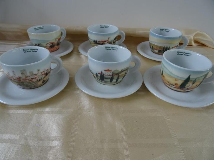 Cappuccino kopjes d'Ancap porselein Italy Contrade Italiane, Huis en Inrichting, Keuken | Servies, Nieuw, Kop(pen) en/of Schotel(s)
