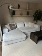 Licht grijze hoekbank met Divan links, Huis en Inrichting, Banken | Complete zithoeken, Ophalen, Gebruikt