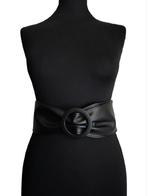 Vintage leren riem, Ophalen of Verzenden, Zo goed als nieuw, Zwart, 80 tot 90 cm