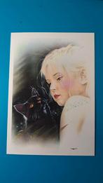Zwarte poes kat. Meisje . Illustrator Piazza M., Verzamelen, Ansichtkaarten | Dieren, Ophalen of Verzenden, 1980 tot heden, Ongelopen