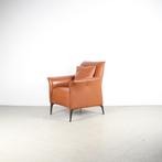 1x Leolux Mayuro Fauteuil Cognac Leer – Bruin/Antraciet, Niet ingevuld, Minder dan 75 cm, Niet ingevuld, Leer