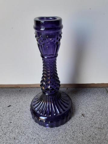 Glazen kaarsenstander blauw glas *eureka* beschikbaar voor biedingen