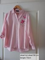 Zachtroze dames blouse met borduur. Mt 46 i.g.st, Ophalen of Verzenden, Gedragen, Maat 46/48 (XL) of groter, Roze