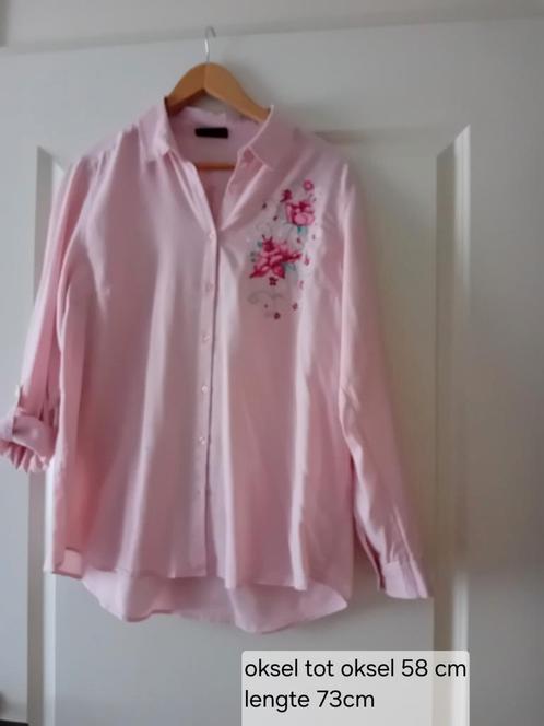 Zachtroze dames blouse met borduur. Mt 46 i.g.st, Kleding | Dames, Blouses en Tunieken, Gedragen, Maat 46/48 (XL) of groter, Roze