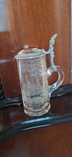 Antieke Bierpul met Hert en Deksel, Antiek en Kunst, Ophalen of Verzenden