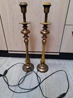 2 messing zware tafellampen, Ophalen of Verzenden, Gebruikt, Metaal, Minder dan 50 cm