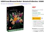 LEGO Icons Bloemen Boeket - Botanical Collection - 10280, Ophalen of Verzenden, Zo goed als nieuw, Complete set, Lego