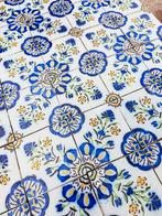 370 st, 6,5m2 kleurrijke antieke Franse tegels kobalt blauw, Ophalen
