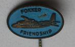 Luchtvaart Fokker Friendship speldje, 12 x 20 mm., lengte 42, Ophalen of Verzenden, Gebruikt, Transport, Speldje of Pin