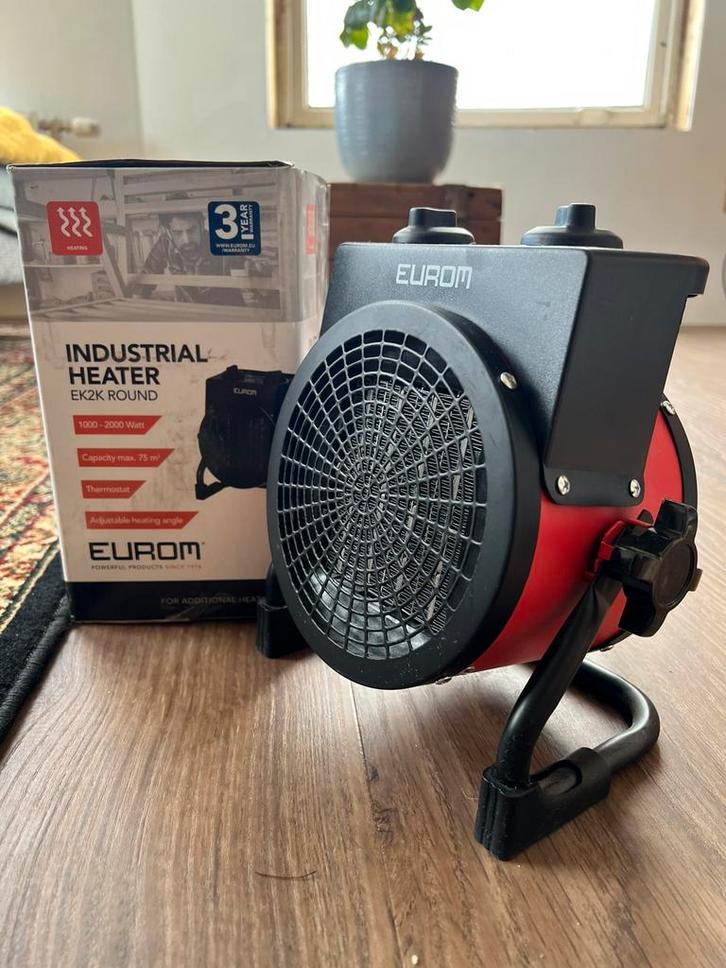 4x Eurom industrial heater EK2K round, Doe-het-zelf en Verbouw, Verwarming en Radiatoren, Zo goed als nieuw, Kachel, 800 watt of meer