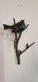 bronzen muurdecoratie / TAK met 1 VOGEL / GROEN, Huis en tuin decoratie Marie, Nieuw, Info@huisentuindecoratiemarie.nl, Peize