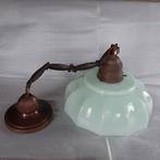 Antieke hanglamp opaline glas -  lichtgroen   Art Deco, Antiek en Kunst, Ophalen