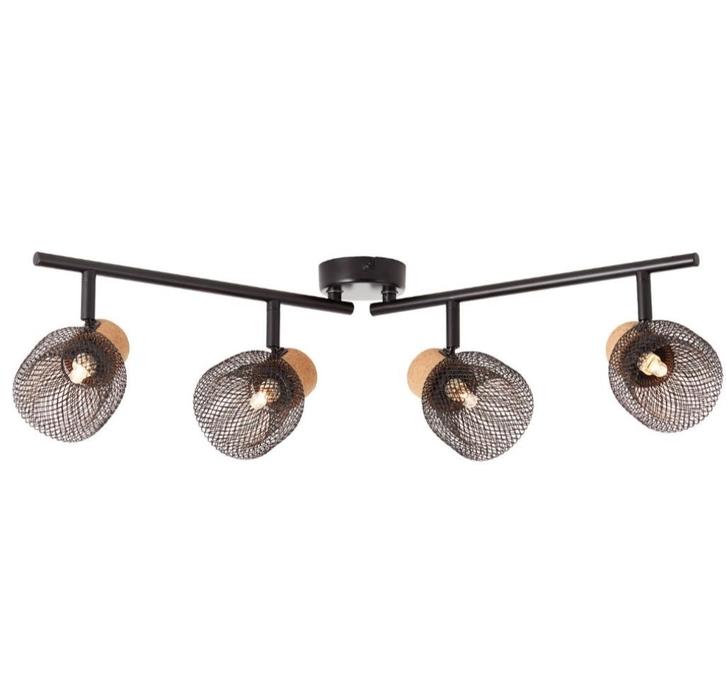 Brilliant Plafondlamp Flaka - Zwart 82632/06, Huis en Inrichting, Lampen | Plafondlampen, Nieuw, Metaal, Overige materialen, Ophalen of Verzenden