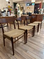 4 Eetkamerstoelen Hans Wegner CH23 Carl Hansen & Son 1960, Ophalen, Gebruikt, Bruin, Hout