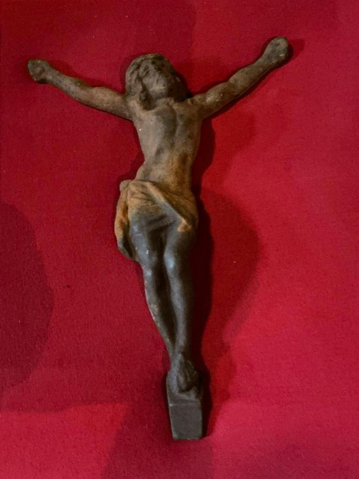Antieke gietijzeren Jezus ❤️ Corpus, Antiek en Kunst, Antiek | Religie, Ophalen of Verzenden