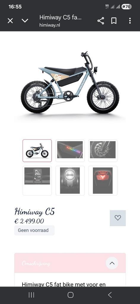 Himiway C5 Fatbike - Stoer de beste fatbike v20 v8, Fietsen en Brommers, Fietsen | Crossfietsen en BMX, Nieuw, 24 inch of meer
