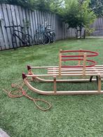 Houten slee met rugleuning, Ophalen, Rugleuning, Gebruikt, Hout