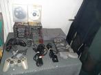 Playstation 1 met 2 controllers, 2x memory, 1x gun, 18x spel, Ophalen of Verzenden, Gebruikt, Met 2 controllers, Met games
