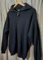 Marineblauwe wollen trui, 100% lamswol. Vintage L XL, Ophalen of Verzenden