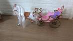 Mooie princessen koets met paard, barbie, Ophalen of Verzenden, Zo goed als nieuw, Barbie
