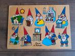 Vintage houten inleg puzzel David Kabouter Rien Poortvliet, Kinderen en Baby's, Ophalen of Verzenden, Gebruikt
