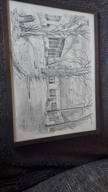 Potloodtekening De Brink Cothen - Chris Schut beschikbaar voor biedingen