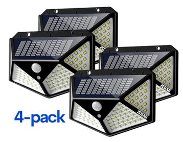 4-pack Solar LED Lamp - 100 LED Verlichting - 4 Pack - NIEUW beschikbaar voor biedingen