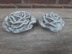 2 Betonnen rozen beelden tuinbeelden beton roosjes beeldjes, Tuin en Terras, Tuinbeelden, Ophalen of Verzenden, Nieuw