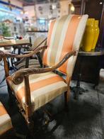 Antieke Herenstoel met Voetenbankje & Kussen, Antiek en Kunst, Antiek | Meubels | Stoelen en Banken, Ophalen of Verzenden