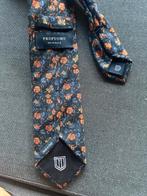 Profuomo Stropdas met Bloemenpatroon, Ophalen of Verzenden, Zo goed als nieuw, Zwart, Met patroon