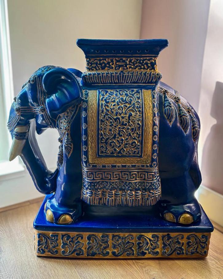 Vintage Triple XL Olifant Sidetable / Plantentafel, Antiek en Kunst, Antiek | Keramiek en Aardewerk, Ophalen